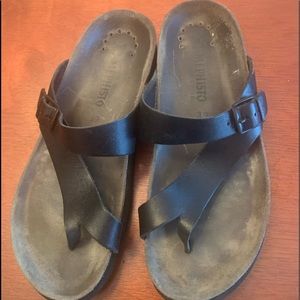 Mephisto Helen Black Leather Sandals